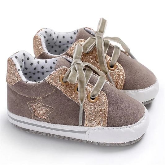 Baby Girls Lace Up Canvas Sneakers