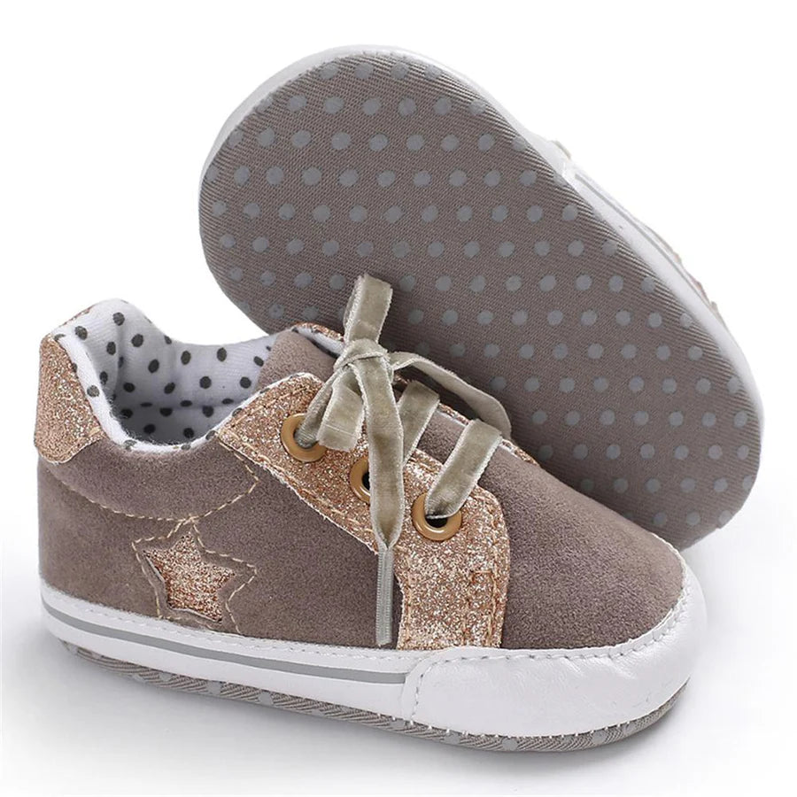 Baby Girls Lace Up Canvas Sneakers