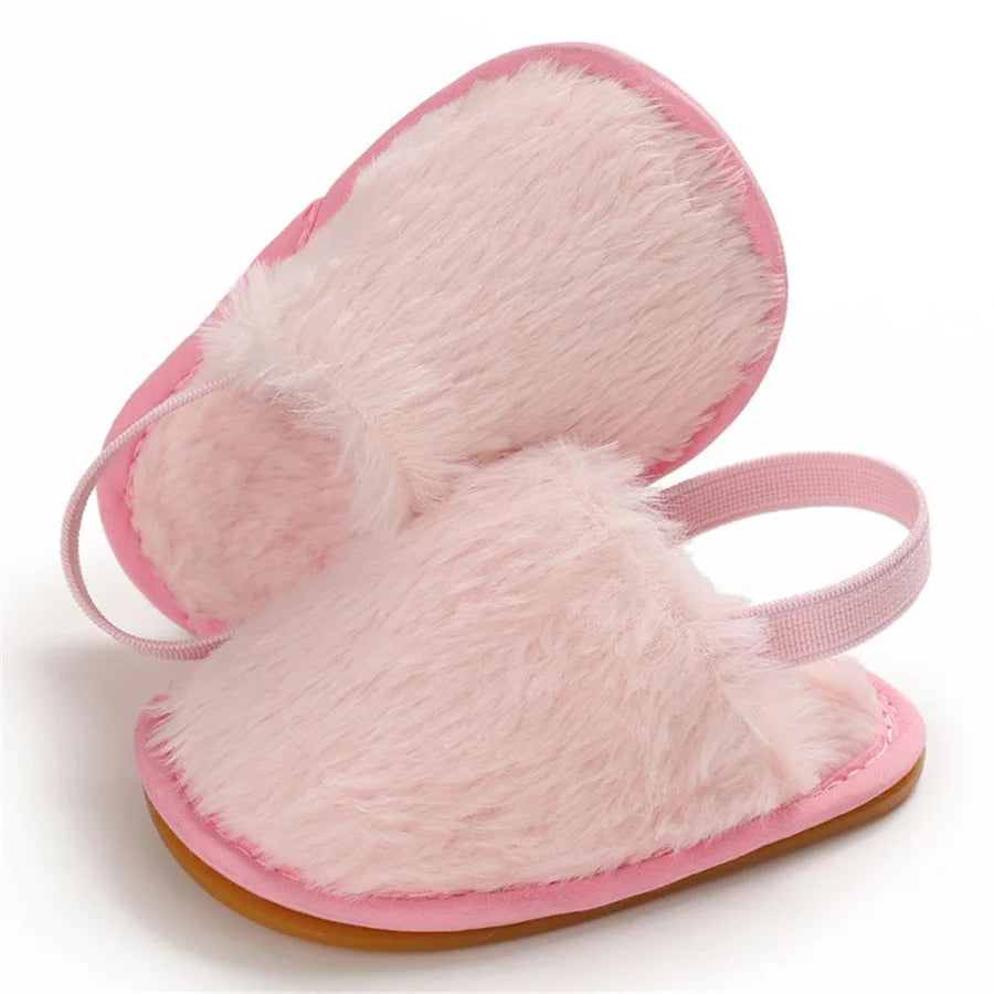 Baby Girls Non Slip Fur Casual Sandals