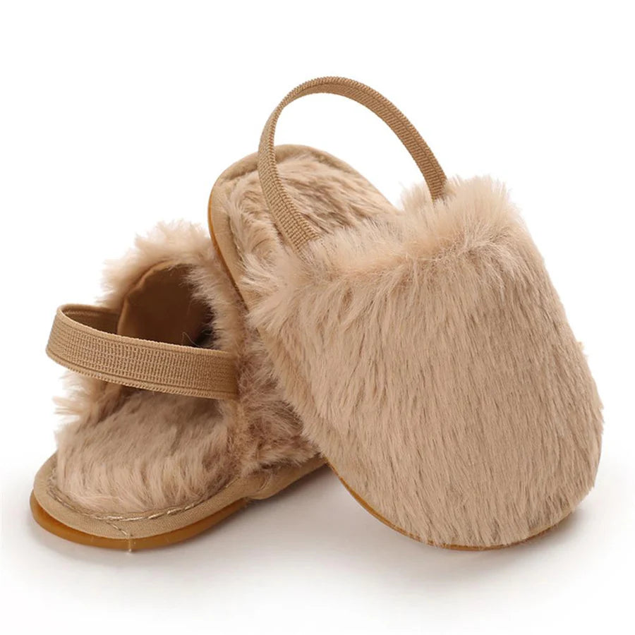 Baby Girls Non Slip Fur Casual Sandals