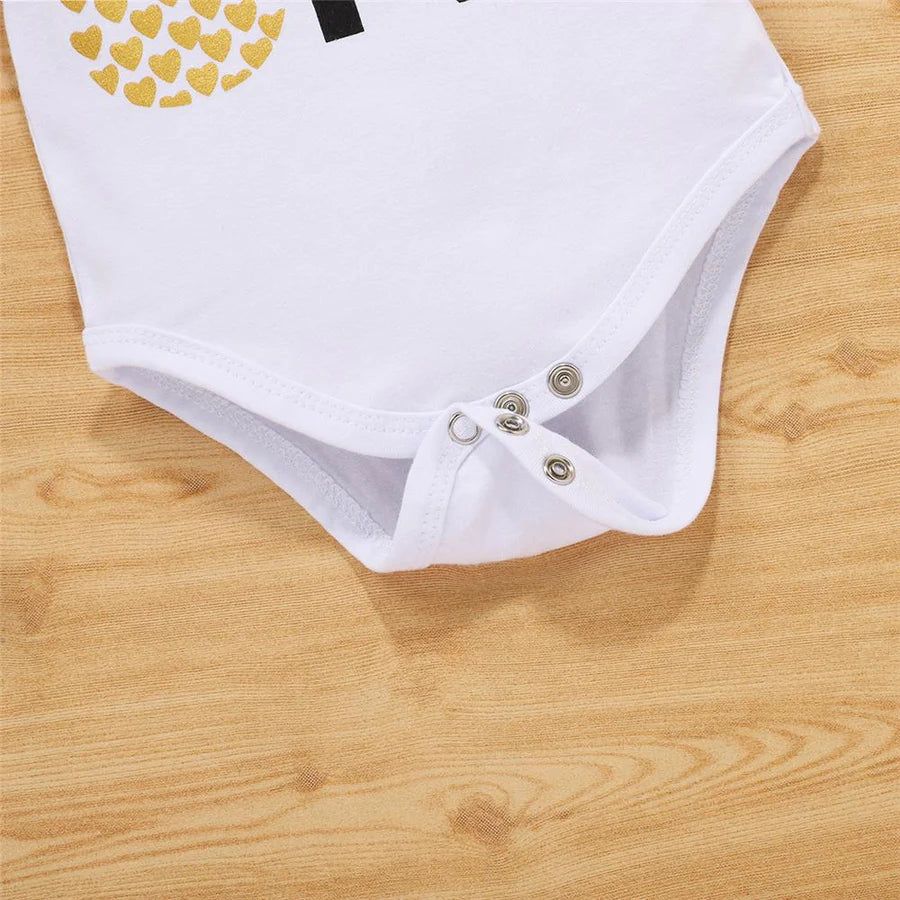 Baby Girls Pineapple Printed Romper and Shirts with Headband