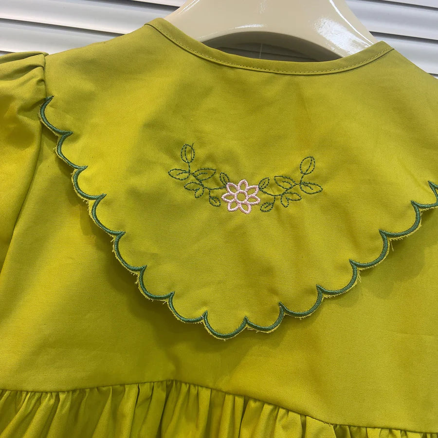 Girls Flower Embroidered Dress