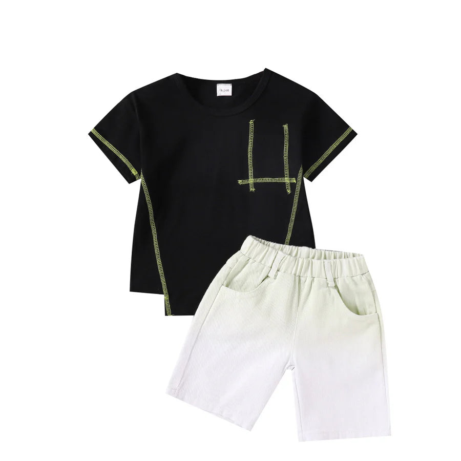 Toddler Boys Crew Neck Short Sleeve Top and Shorts