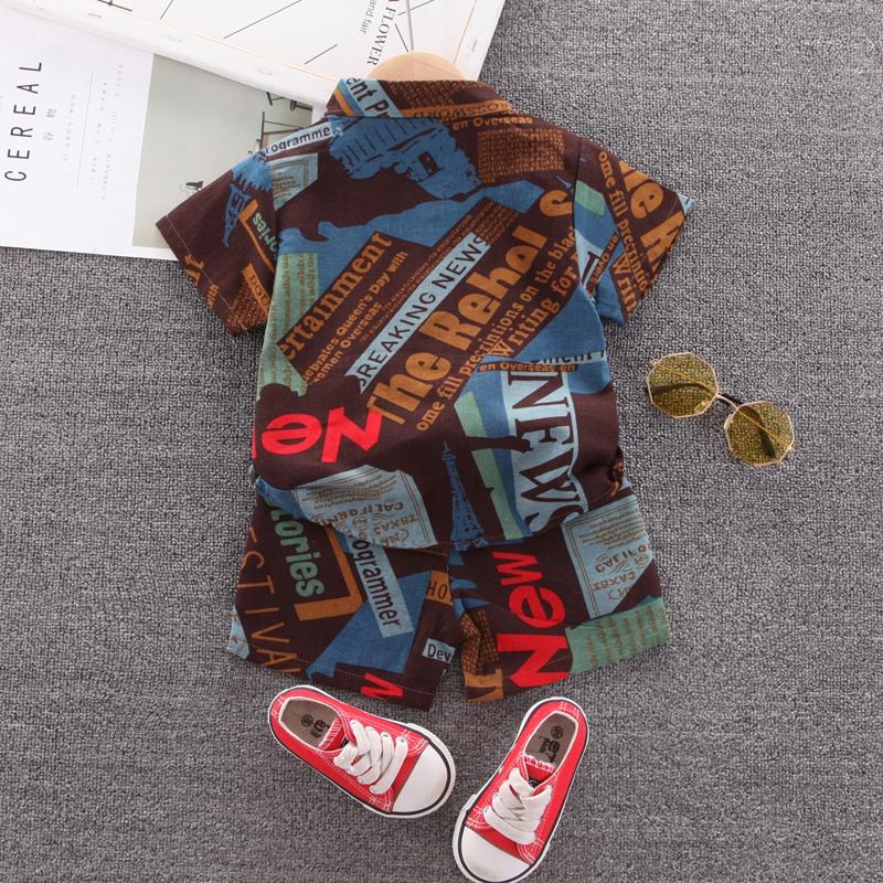 Toddler Boys Letter Print Shirt and Shorts Suit