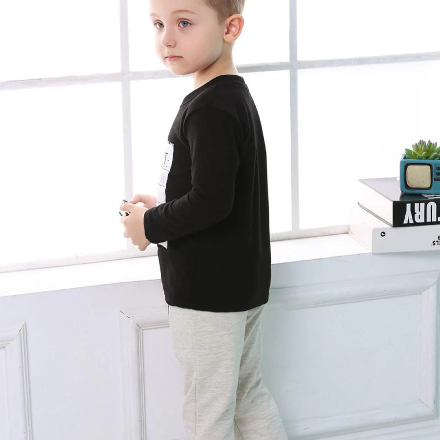 Toddler Boys Letter Print Top and Zip Pocket Pants