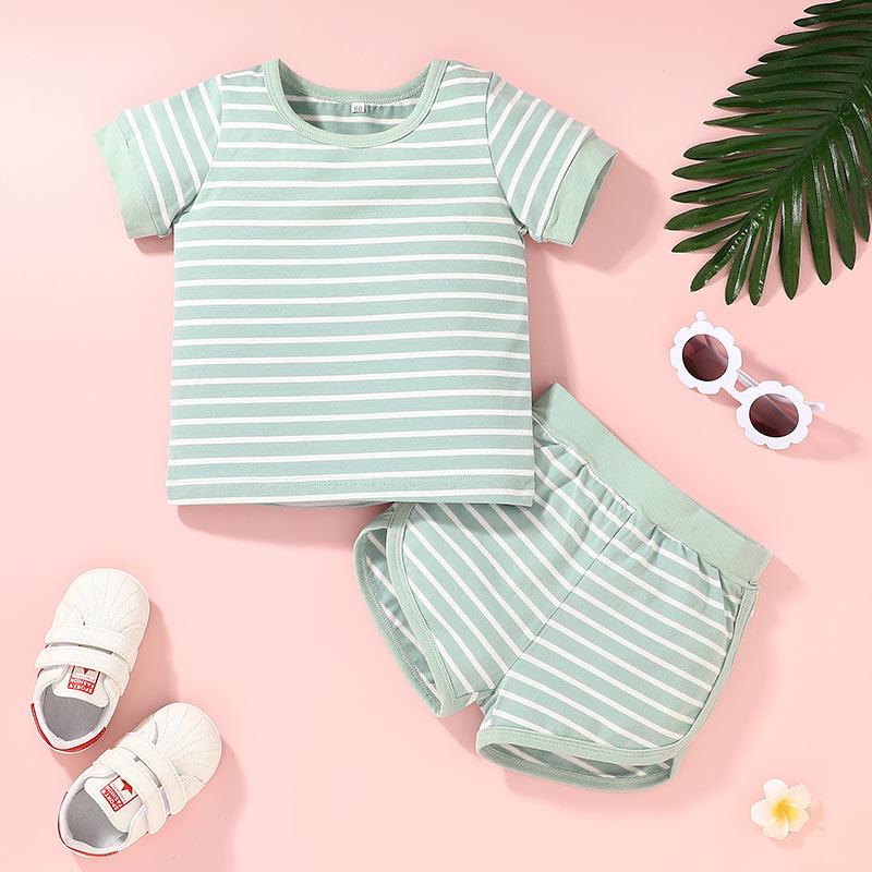 Toddler Boys Striped Color T-Shirt and Shorts