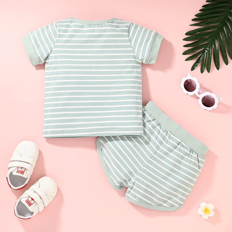 Toddler Boys Striped Color T-Shirt and Shorts