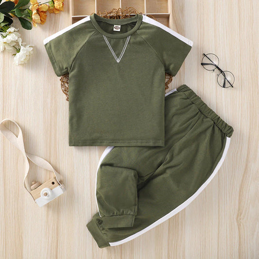 Toddler Boys Green T-Shirt and Pants Activity Suit