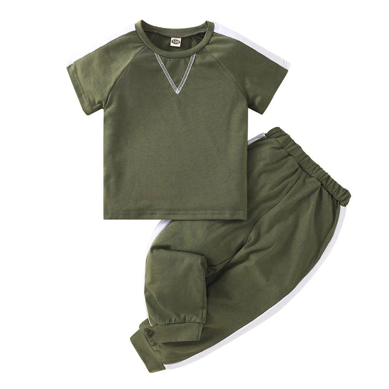 Toddler Boys Green T-Shirt and Pants Activity Suit