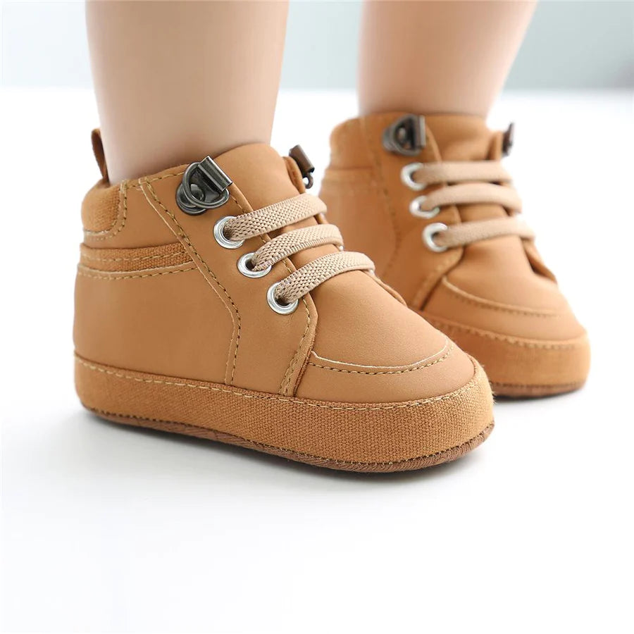 Unisex Artificial Leather Lace Up Sneakers