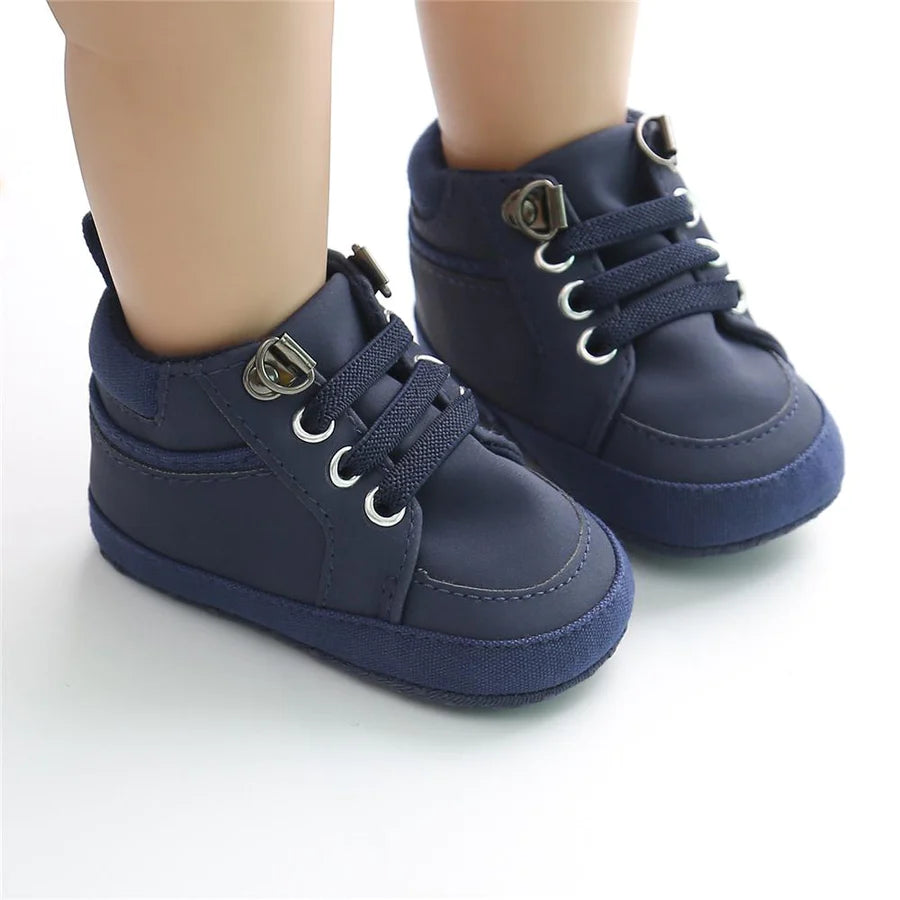 Unisex Artificial Leather Lace Up Sneakers