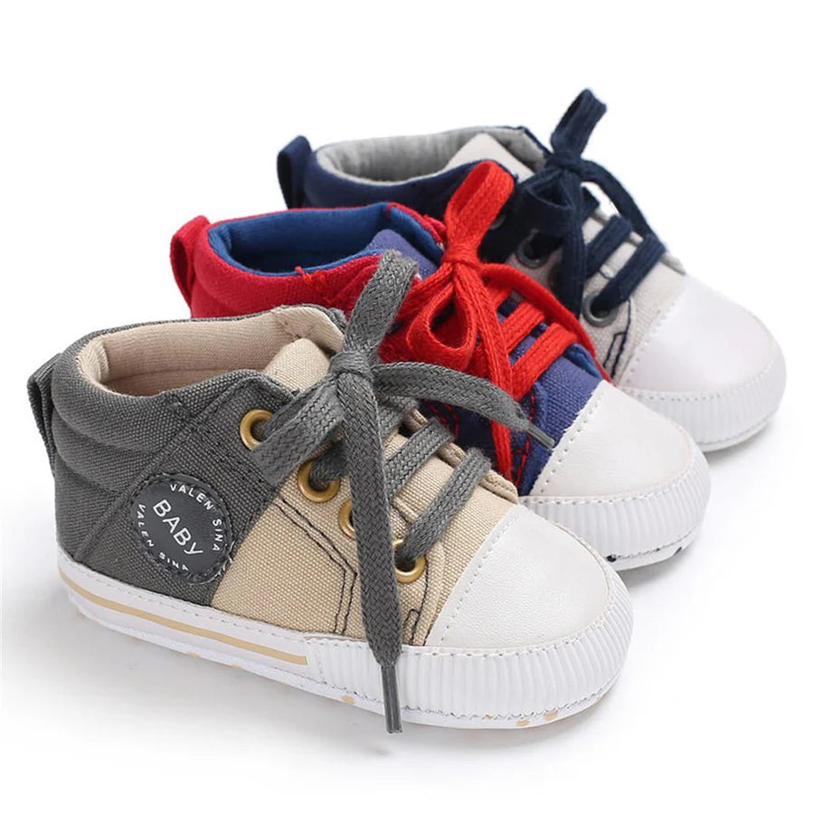 Unisex Color Block Lace Up Canvas Sneakers